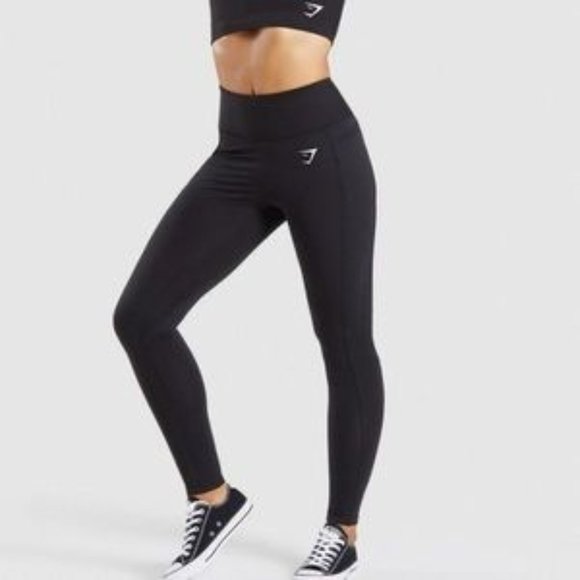 Gymshark Pants - Gymshark Training Panel Black Side Pocket Full Length Leggings